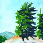 Ingrid Dabringer, That Tree, 2020. Watercolour and paper. 2"x3"